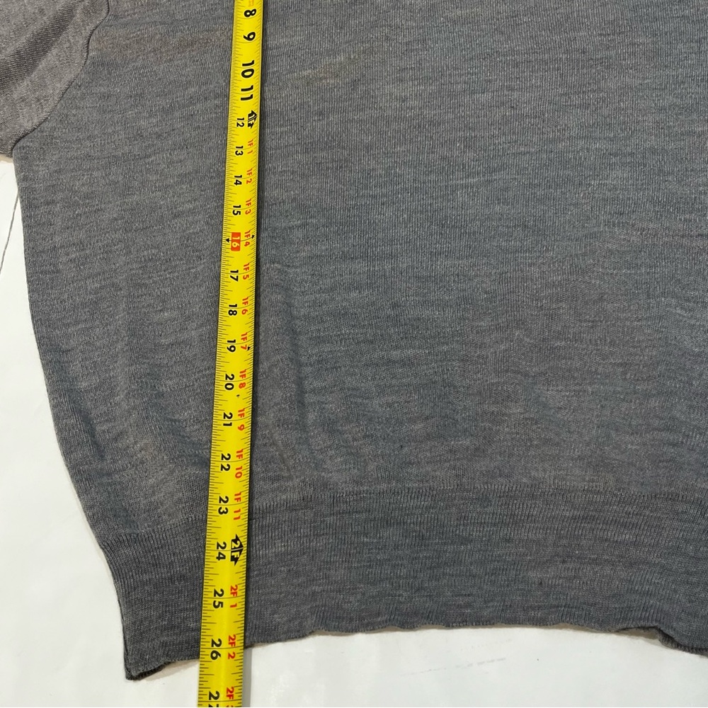 Vintage 80s Jantzen Acrylic Gray Pullover Sweater Men Large Pinhole Sleeve - Picture 16 of 16
